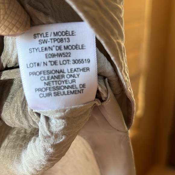 Helmut Lang 100% Silk Tan Top with Leather Trim Size Small - Picture 10 of 10